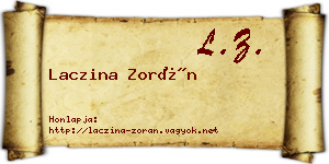 Laczina Zorán névjegykártya